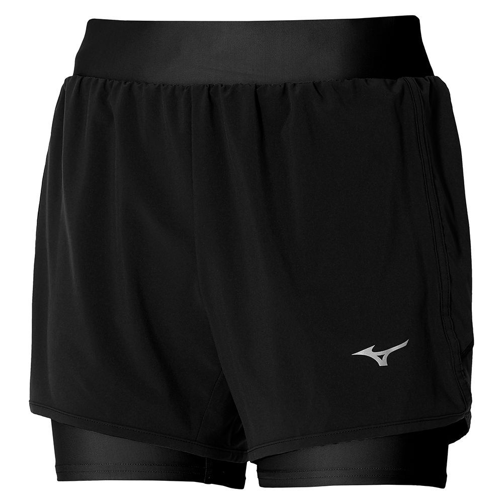 Mizuno Er 4.5 2in1 Shorts Dame Svarte | DAKXGJ507