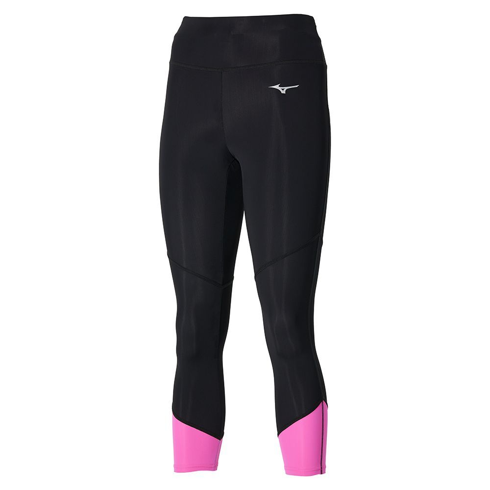 Mizuno Impulse Core 3/4 Leggings Dame Svarte Rosa | VUJGAX809