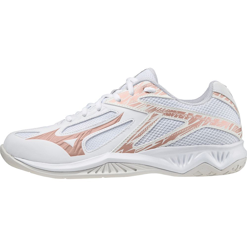 Mizuno Lightning Star Z6 Jr Håndballsko Herre Hvite Rosa | HTMPFV635