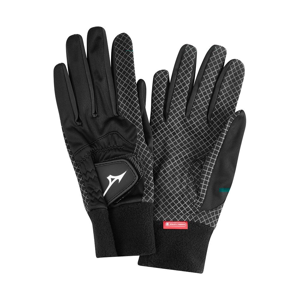 Mizuno Thermagrips Hansker Herre Svarte | LWEVGX784