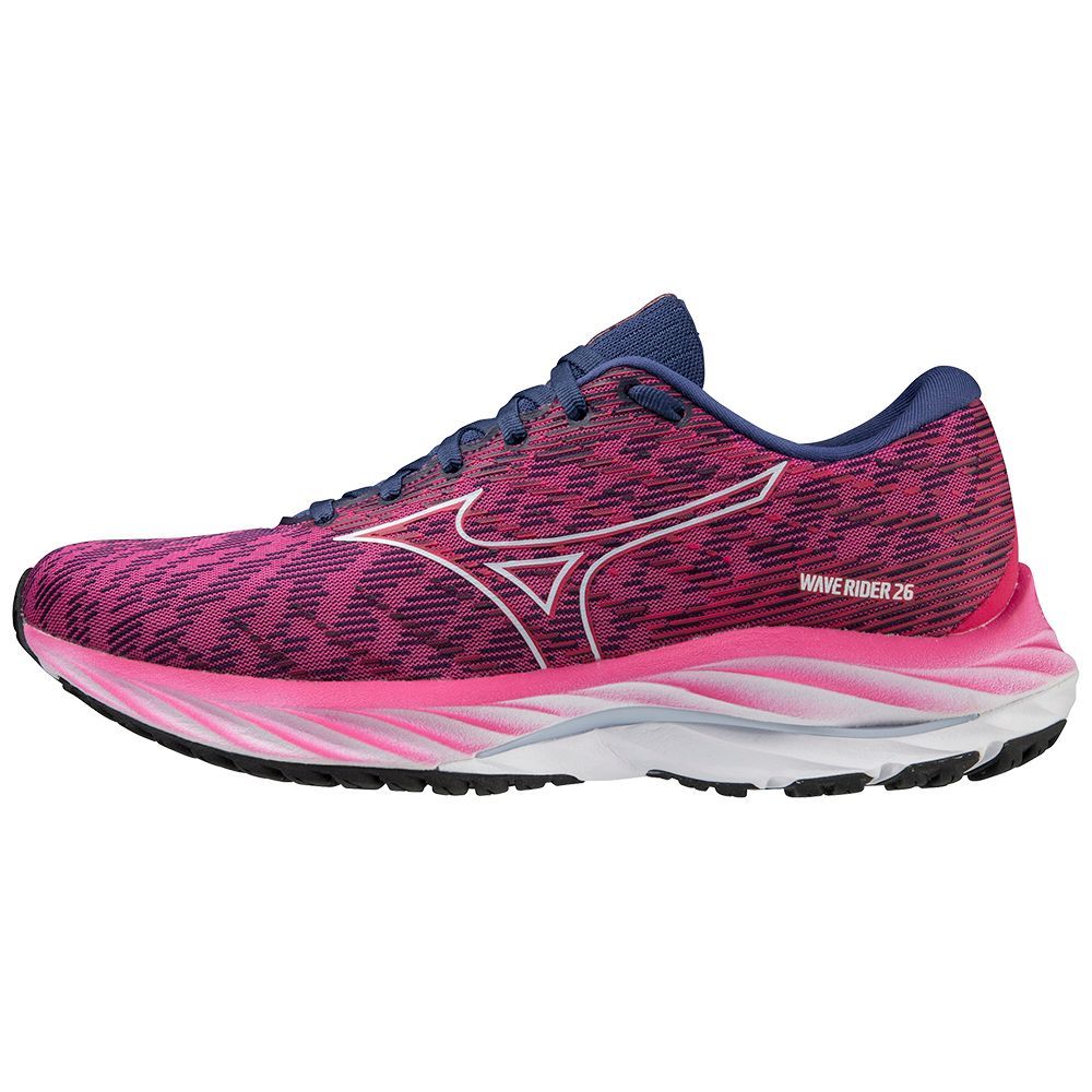 Mizuno Wave Rider 26 Løpesko Dame Fuchsia Blå | ZEORLP370